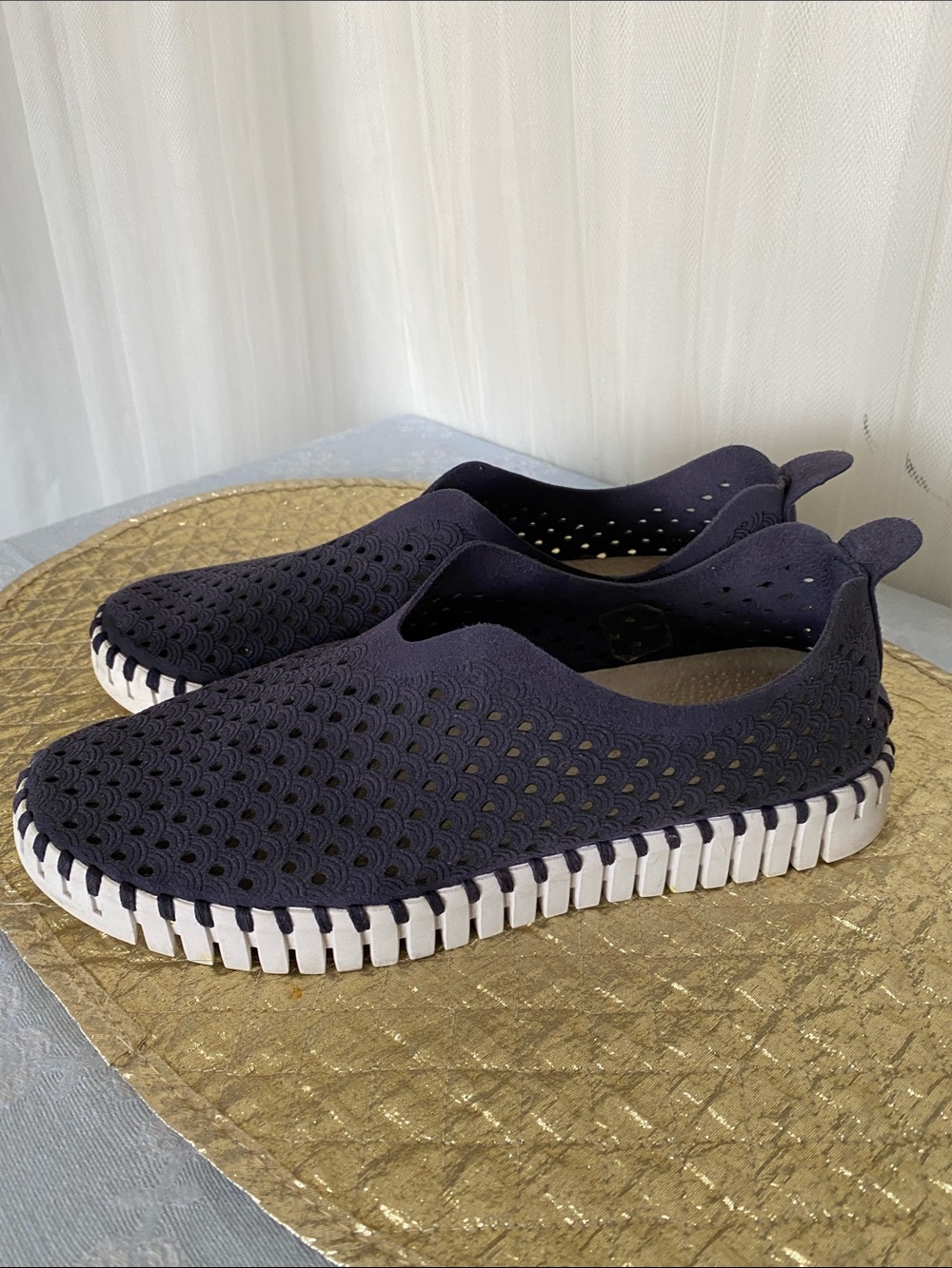 Ilse Jacobsen Tulip Women's Navy Slip-On Casual Shoes Size 7 USA